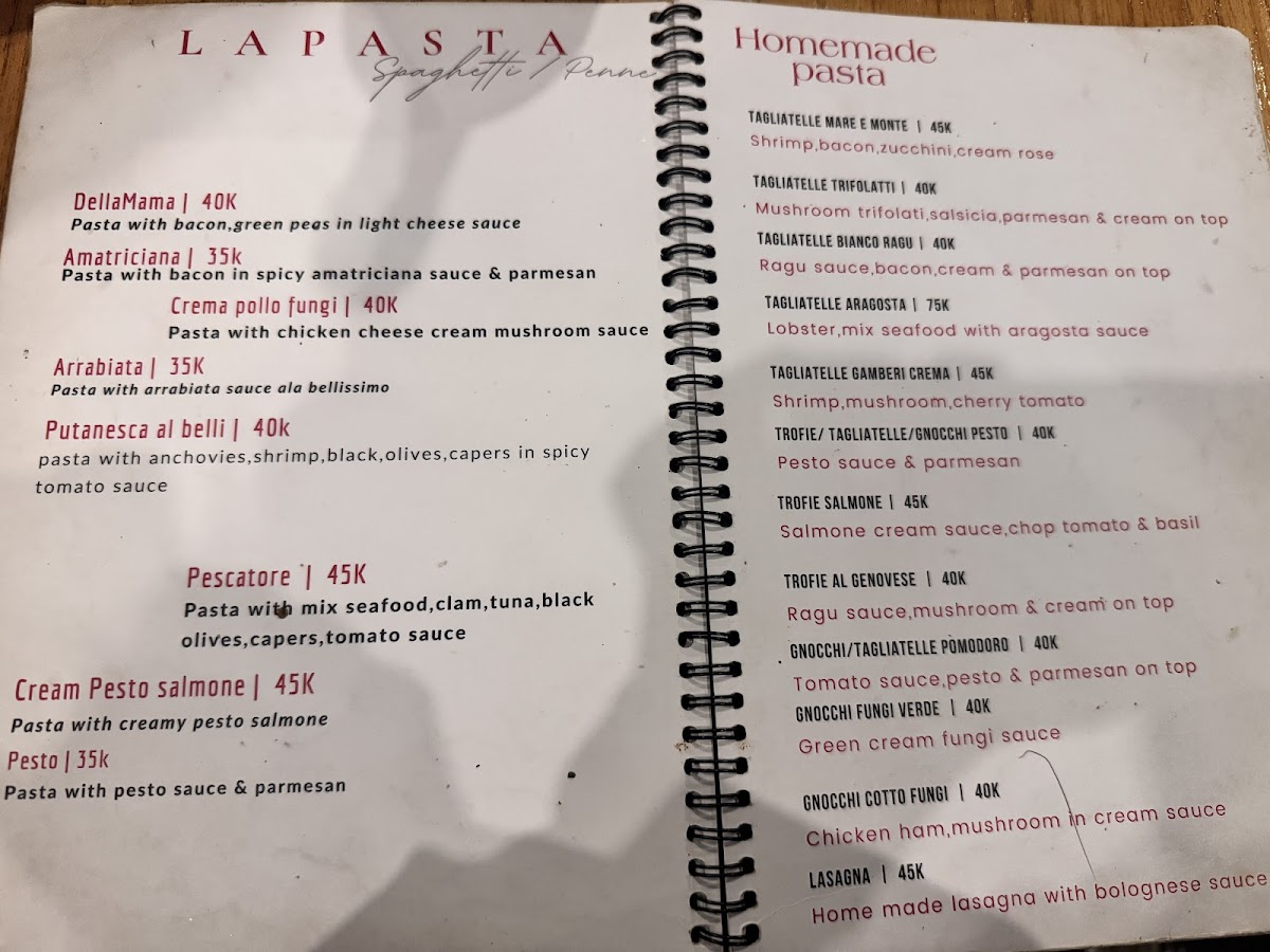 Warung bellissimo Menu - Image 1